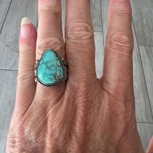 Sterling silver and turquoise Native American handmade ring size 6